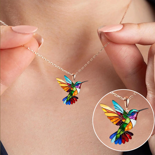 Acrylic Hummingbird Necklace