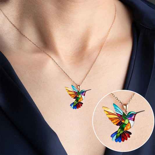 Acrylic Hummingbird Necklace